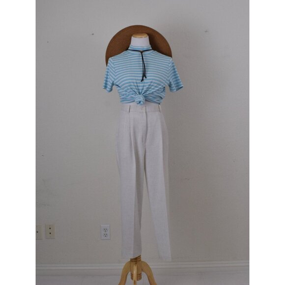 Vintage 90s Pullover Mockneck Striped Shirt size MED - Picture 9 of 10